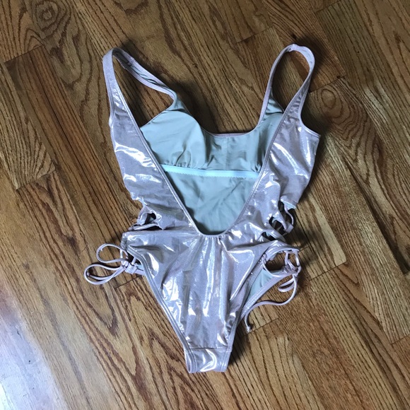 The Bikini Lab Metallic Cutout Swimsuit NWT - Picture 4 of 5